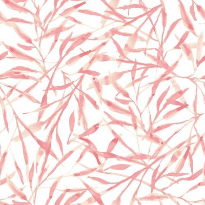 Tempaper Watercolor Leaves Rosewater Peel and Stick Wallpaper