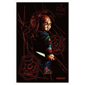 Trends International Chucky: Let's Be Friends - Knife Framed Wall Poster Prints - 1 of 4