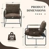Kuamsinova Modern Minimalist Accent Chair with Side Pockets,Plush Chenille Armchair for Living Room,Removable Cushion,300lbs Capacity - 3 of 4