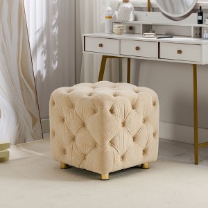 NicBex Modern Velvet Upholstered Ottoman, Exquisite Small End Table, Soft Foot Stool, Comfortable Seat for Living Room, Entrance - 1 of 4