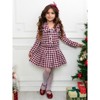 Burgundy Houndstooth Jacket and Pleated Skirt Set Mia Belle Girls - 2 of 4