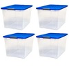 Homz 64 Quart Secured Seal Latch Extra Large Single Clear Stackable Storage  Container Tote With Blue Lid For Home, Garage, Or Basement (4 Pack) : Target