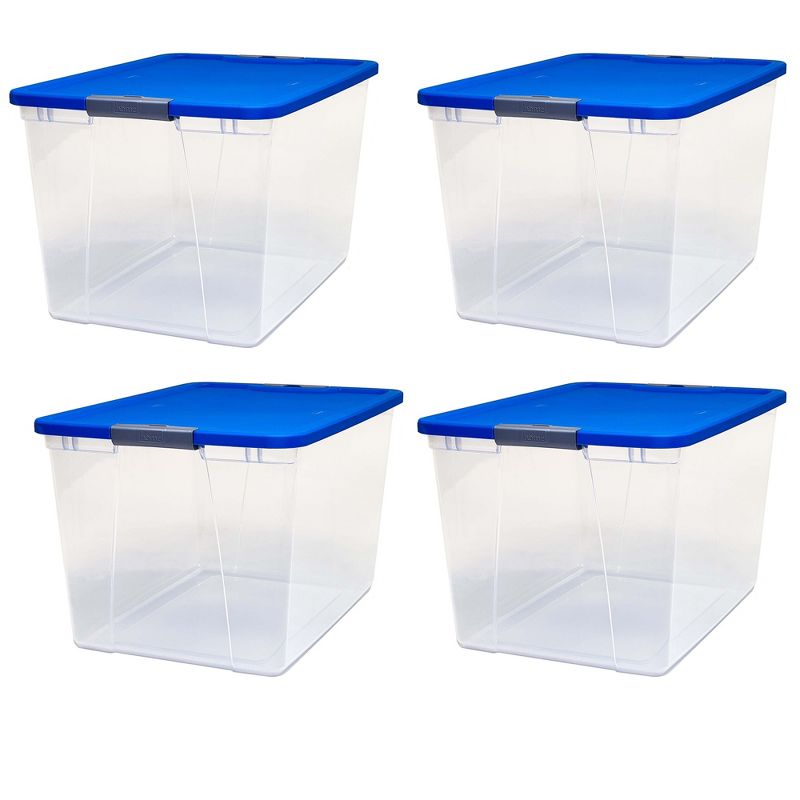 Homz 64 Quart Secured Seal Latch Extra Large Single Clear Stackable Storage Container Tote, Garage, or Basement, 2 of 7