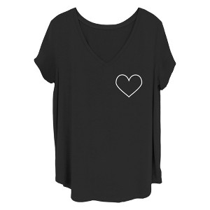 Women's CHIN UP Distressed Heart Icon T-Shirt - 1 of 4