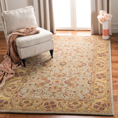 Handmade Gray Wool Tufted Rectangular Area Rug, 36" x 24"