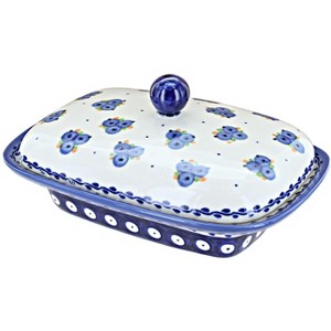 Blue Rose Polish Pottery MA03 Galia Butter Tub - 1 of 1
