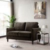 Home Design Airell Velvet Arm Loveseat, Brown - 2 of 4
