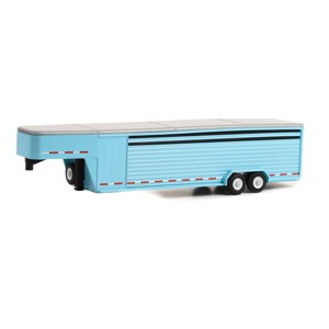 Greenlight 1/64 26ft Continuous Livestock Gooseneck Trailer, Light Blue, Hitch & Tow Trailers 30422 - 1 of 2