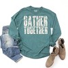 Gather Together Block Distressed - Women's Garment Dyed Long Sleeve Graphic T-Shirt - 2 of 4