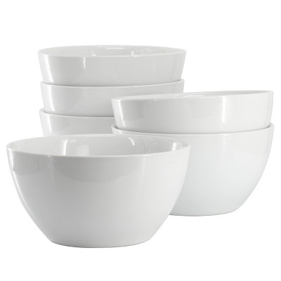 Our Table Simply White 6 Piece 7.25 Inch Porcelain Deep Bowl Set : Target