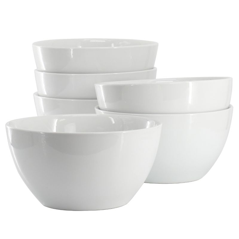 Our Table Simply White 6 Piece 7.25 Inch Porcelain Deep Bowl Set, 1 of 6