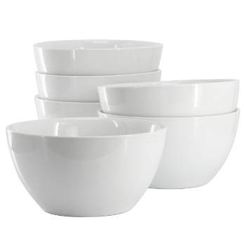 Our Table Simply White 6 Piece 7.25 Inch Porcelain Deep Bowl Set