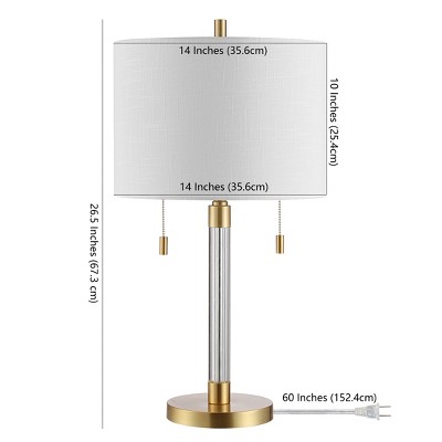 Elegant Bixby 24" Brass and Glass Table Lamp with Dual Pulls