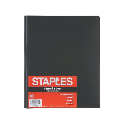 Staples 2-Pocket Folder with Fasteners Black 13386