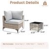 XIZZI Wicker Loveseat Small Couch, 2 Seater Sofa, All Weather Rattan Furniture with Solar Coffee Table for Balcony Yard Poolside Garden - 4 of 4