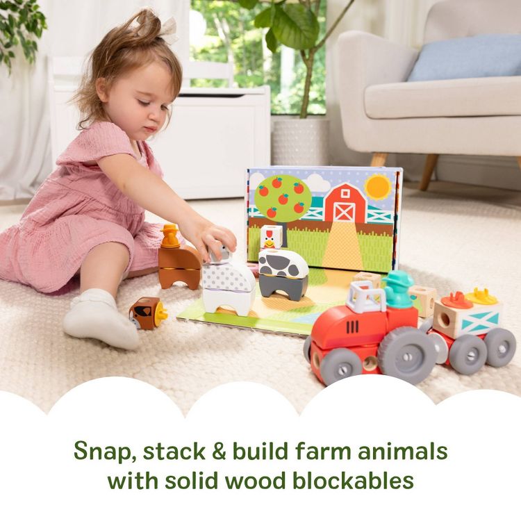 Melissa & Doug Blockables Farm Snap And Play, Mix And Match Connectable Wooden Building Blocks Play Set - 56Pc, 3 of 9