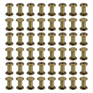 Unique Bargains Steel Leather Belt Scrapbook Binding Kits M5 Chicago Screws 100 Sets - 1 of 4