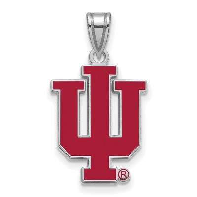 Black Bow Jewelry Sterling Silver Indiana Hoosiers NCAA Large Pendant