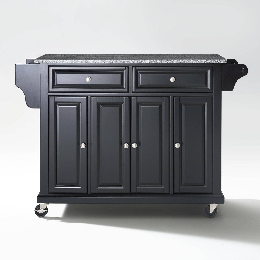 Photos - Other Furniture Crosley Full Size Granite Top Kitchen Cart Black/Gray  