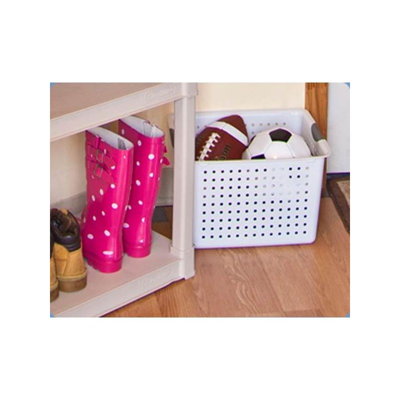 Sterilite Ultra Storage Basket with Handles for At Home or Classroom Organization, in Size Deep (6 Pack) and Medium (12 Pack), White, 4 of 7