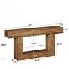 Syemin Console Tables Console Table, Farmhouse 2-Tier Entryway Table with U-Shaped Base, Narrow Long Sofa Table Couch Table, Brown, 63"*11.81"*32.28" - 3 of 4