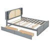 Whisen Queen Size Rattan Platform Bed with Two Drawers and Trundle - 4 of 4