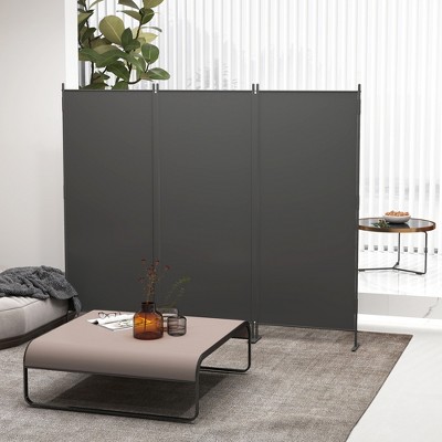 Sevobal Partitions And Room Dividers 3 Panel Iron Screen, Portable Room Dividers And Partitions For Bedroom, Office, Black, 87.8"*16.69"*72.4"