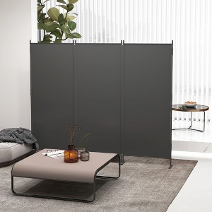 Sevobal Partitions And Room Dividers 3 Panel Iron Screen, Portable Room Dividers And Partitions For Bedroom, Office, Black, 87.8"*16.69"*72.4" - 1 of 4