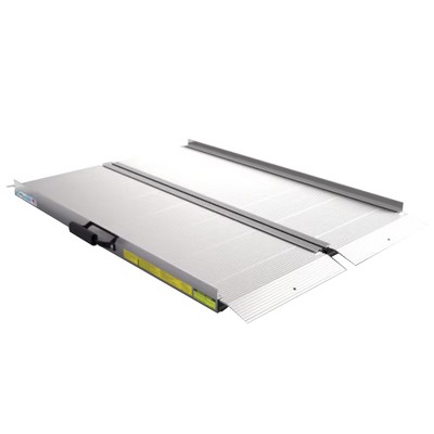 EZ-ACCESS TRAVERSE Durable Aluminum All Weather Portable Folding Loading Ramp with Carrrying Handles, Silver