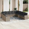 vidaXL Garden Sofa Set Grey PE Rattan Large Adjustable Feet - 2 of 4