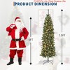 6FT/7.5FT/9FT Pencil Christmas Tree with 200+ Lights, Slim Artificial Xmas Tree for Small Spaces, Home, Office, Apartment, Holiday Decor - 2 of 4