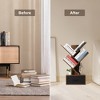 Tree Bookshelf with Drawer, 4-Tier Wooden Bookshelves Storage Rack for CDs/Movies/Books - 4 of 4