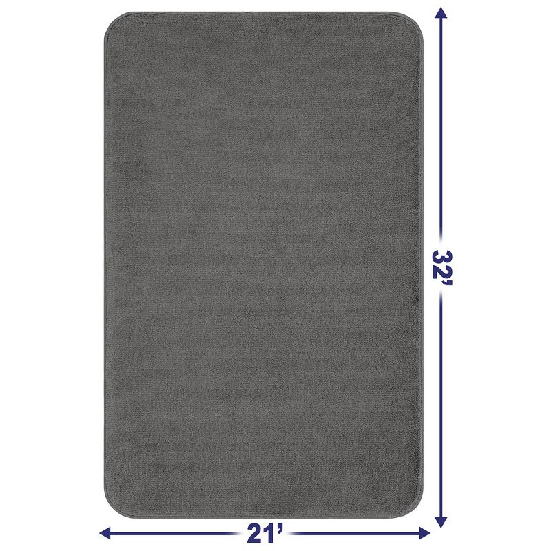 American Soft Linen Fluffy Foamed Bath Rug, 21x32 inches Bath Rugs for Bathroom, 100% Polyester Upper Fluffy Surface and Slip Resistant Bottom Base, 3 of 8