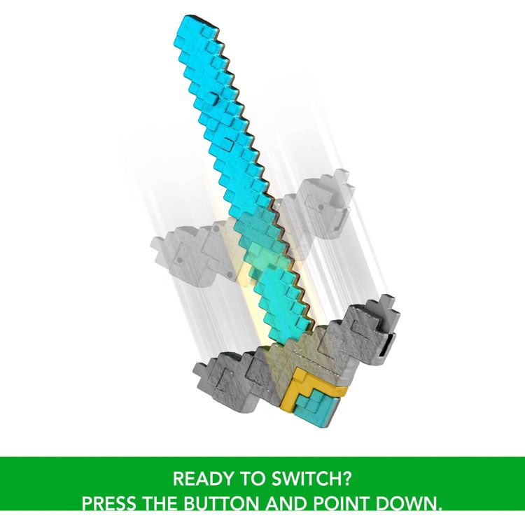 Minecraft Click and Switch Sword and Pickaxe Role-Play 2-in-1 Toy Inspired by the Movie, 4 of 5