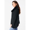 Roaman's Women's Plus Size Faux Fur Collar Cardigan Sweater. - 4 of 4