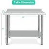 Stainless Steel Work Table, NSF Commercial Grade, Adjustable Shelf, Silver - 3 of 4