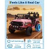 24V Ride on Car for Kids, 2-Seater Electric Truck with Parent Remote Control, 4 Max MPH, LED Lights & Music, Black - 3 of 4