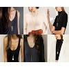 6 PCS Long Pendant Necklace for Women, Gold Bar Circle Leaf Triangle Tassel Y Necklace Set - 2 of 4