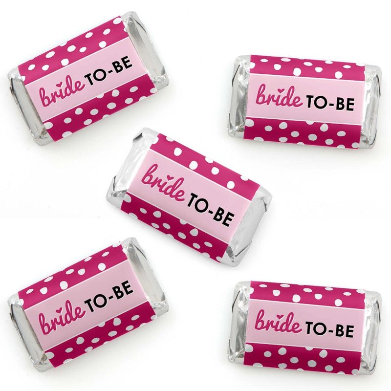 Big Dot of Happiness Bride-To-Be - Mini Candy Bar Wrapper Stickers - Bridal Shower or Classy Bachelorette Party Small Favors - 40 Count, 1 of 7
