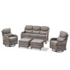 Gymojoy Outdoor Patio Sofa Ottoman with Swivel Chairs 3-Seat Sofa Glider Chairs Ottoman - 3 of 4