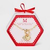 14K Gold Dipped Cubic Zirconia Puffy Heart Charm Initial Necklace - A New Day™ Gold - 3 of 4
