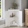ORRD Corner Cabinet with 2 Doors & Adjustable Shelves, Narrow Freestanding Storage for Bathroom, Kitchen, or Bedroom, White - 4 of 4