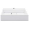 vidaXL Wash Basin 19.7"x15"x5.1" Mineral Cast/Marble Cast White - 3 of 4