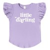The Juniper Shop Little Darling Flutter Sleeve Tee - 3T - Lavender - 3 of 4