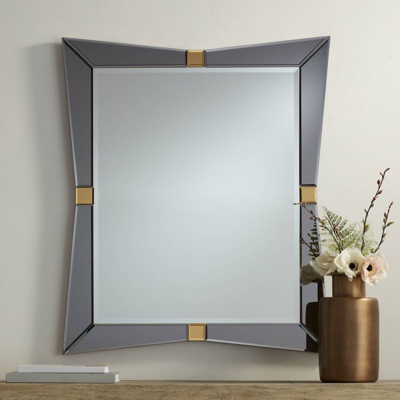 Possini Euro Design Serephine Gray Mirrored 30"x36" Rectangular Wall Mirror, 2 of 10