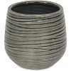 Cheung's Fairloam Round Curved Wave Lined Pattern Ceramic Pot- Large - Gray - 3 of 3