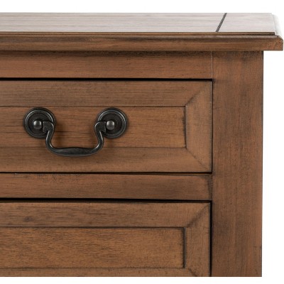 Primrose Warm Brown 3-Drawer Console Table with Open Shelf