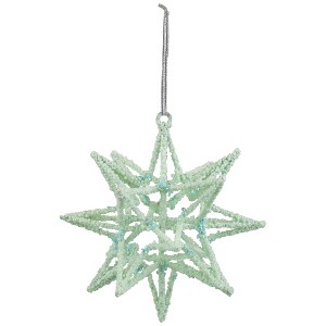 Northlight Starburst 3-D Glittered Christmas Ornament - 6.75" - Seafoam Green - 1 of 4