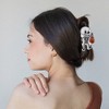 Unique Bargains Women's Halloween Skeleton Pumpkin Claw Clip Black Orange 1 Pc - 2 of 4