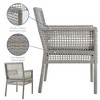 Modway Aura Outdoor Dining Armchair – Gray White Wicker Rattan Patio Chair with Cushions, All-Weather Build - 3 of 4